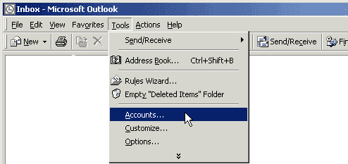 Select Tools > Accounts