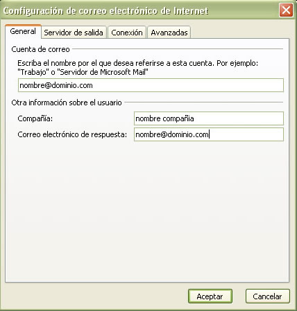 Microsoft Outlook 2007 Wizard - General Email Account Settings